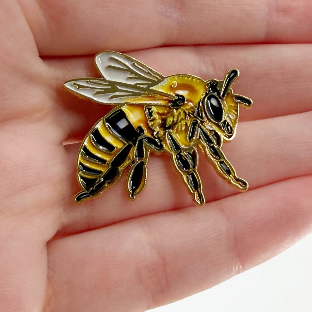 Honey Bee Enamel Pin Insect Nature Garden Pollinator Wildlife Lapel Pin